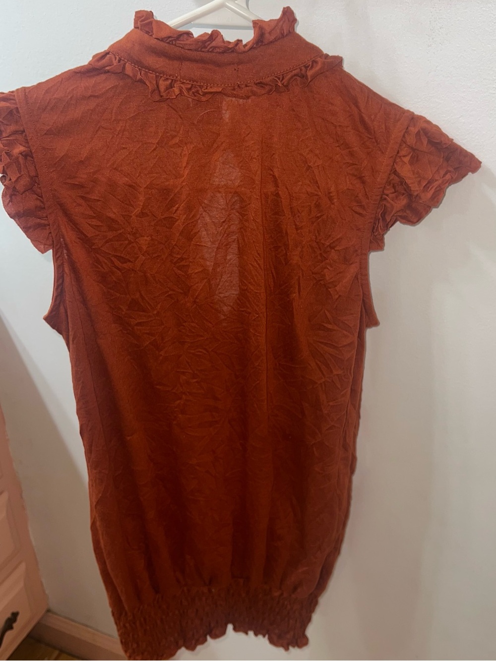 Sam & Max Rust Orange Ruffle Short-Sleeve Tunic - Picture 2 of 4